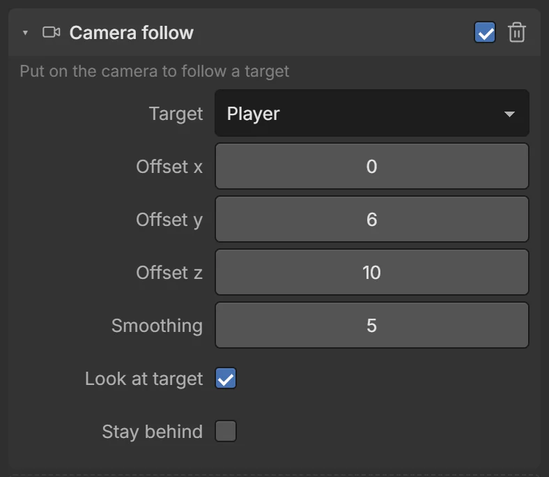 behavior cameraFollow