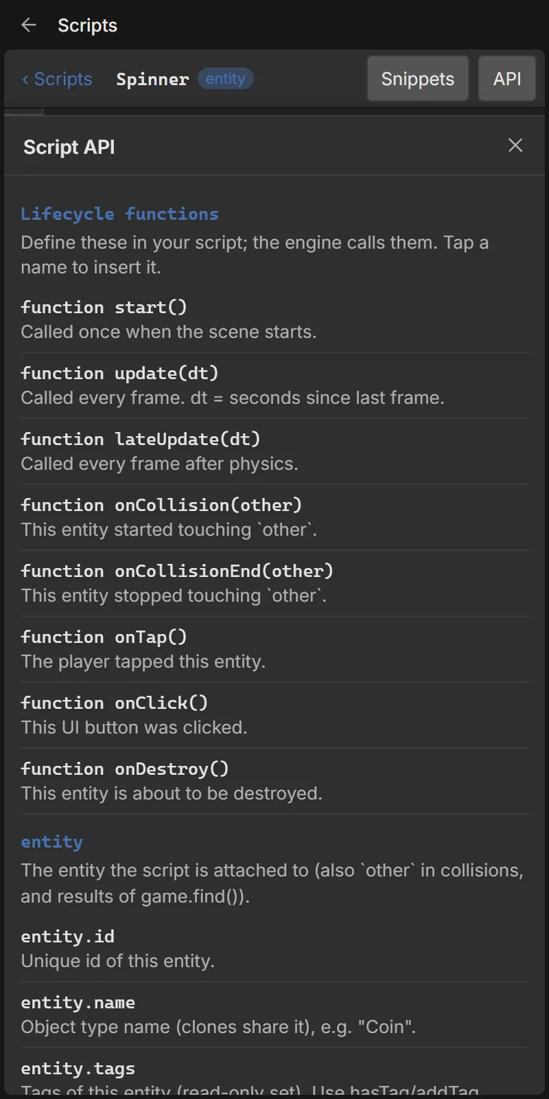 API help