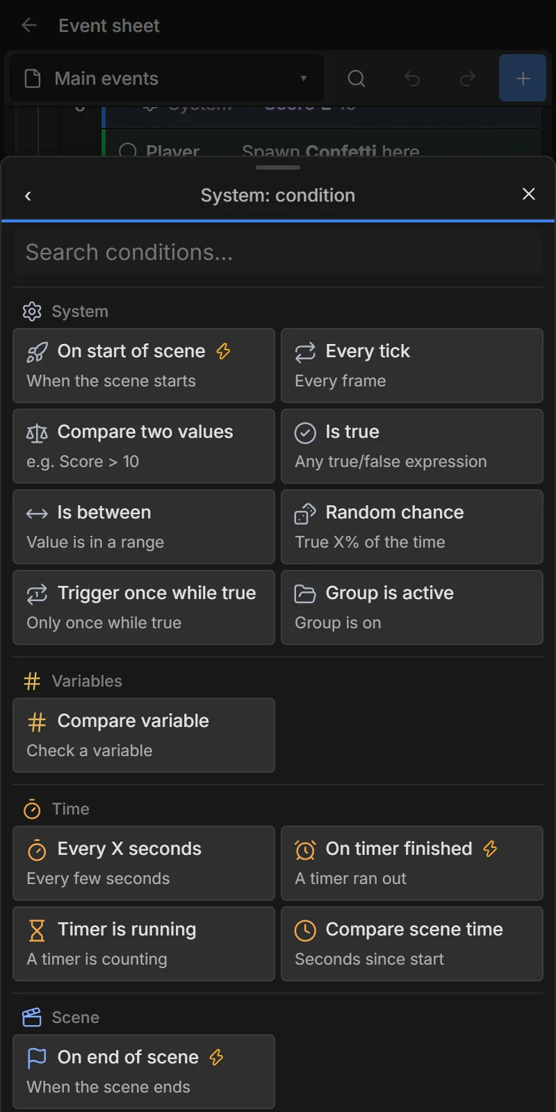 System conditions