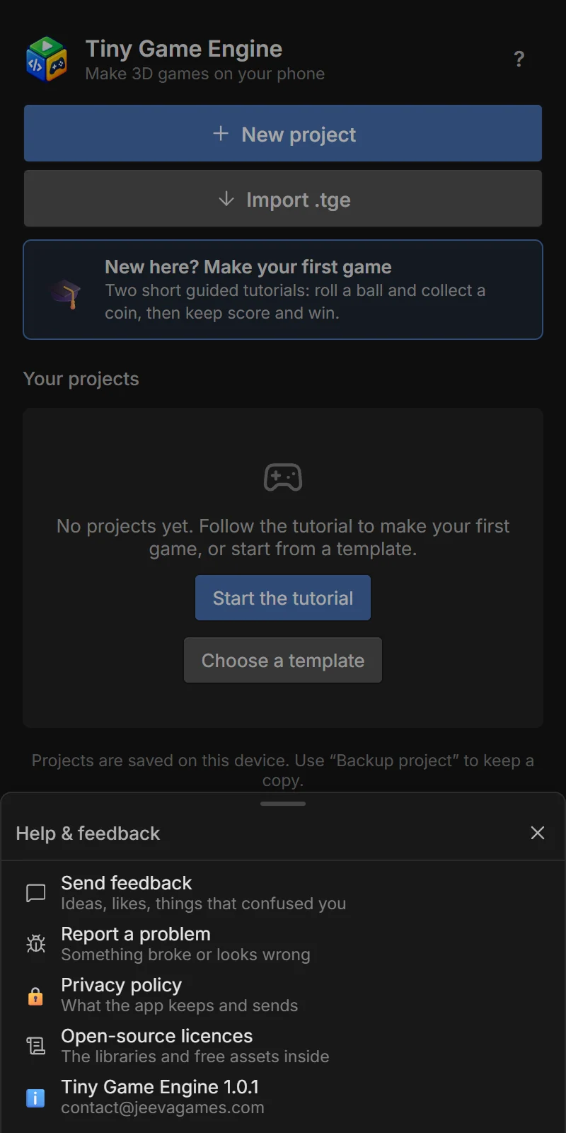 help menu