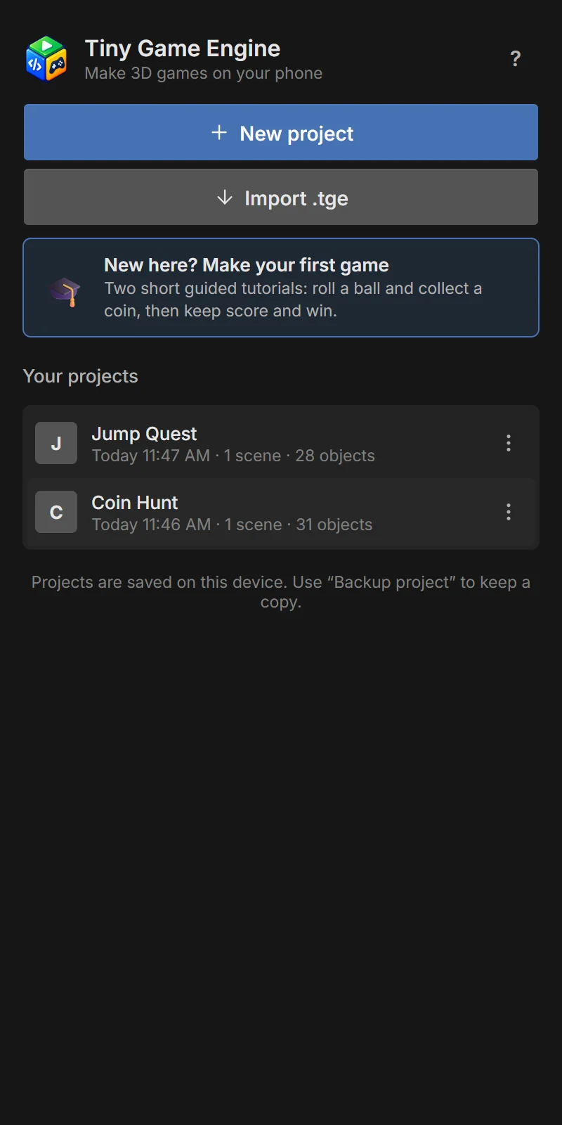 Your projects