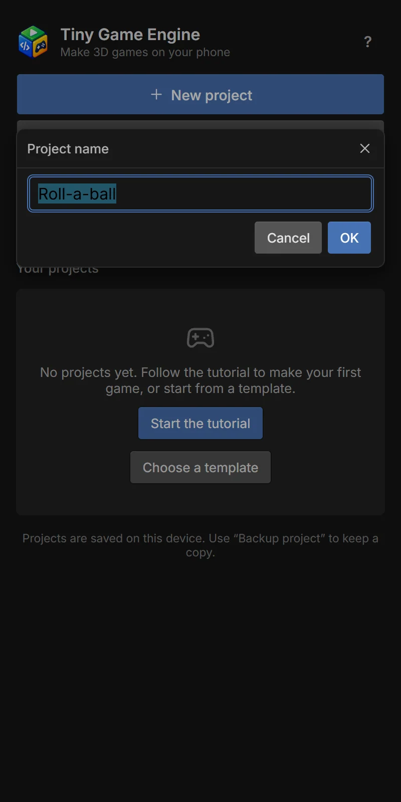 new project name