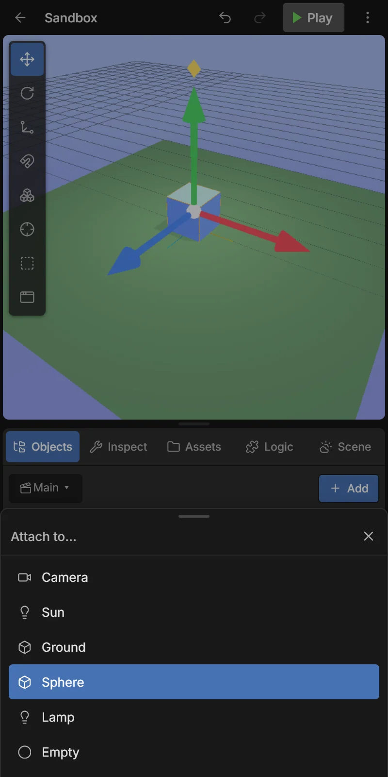 Set parent… lists the objects it can be attached to