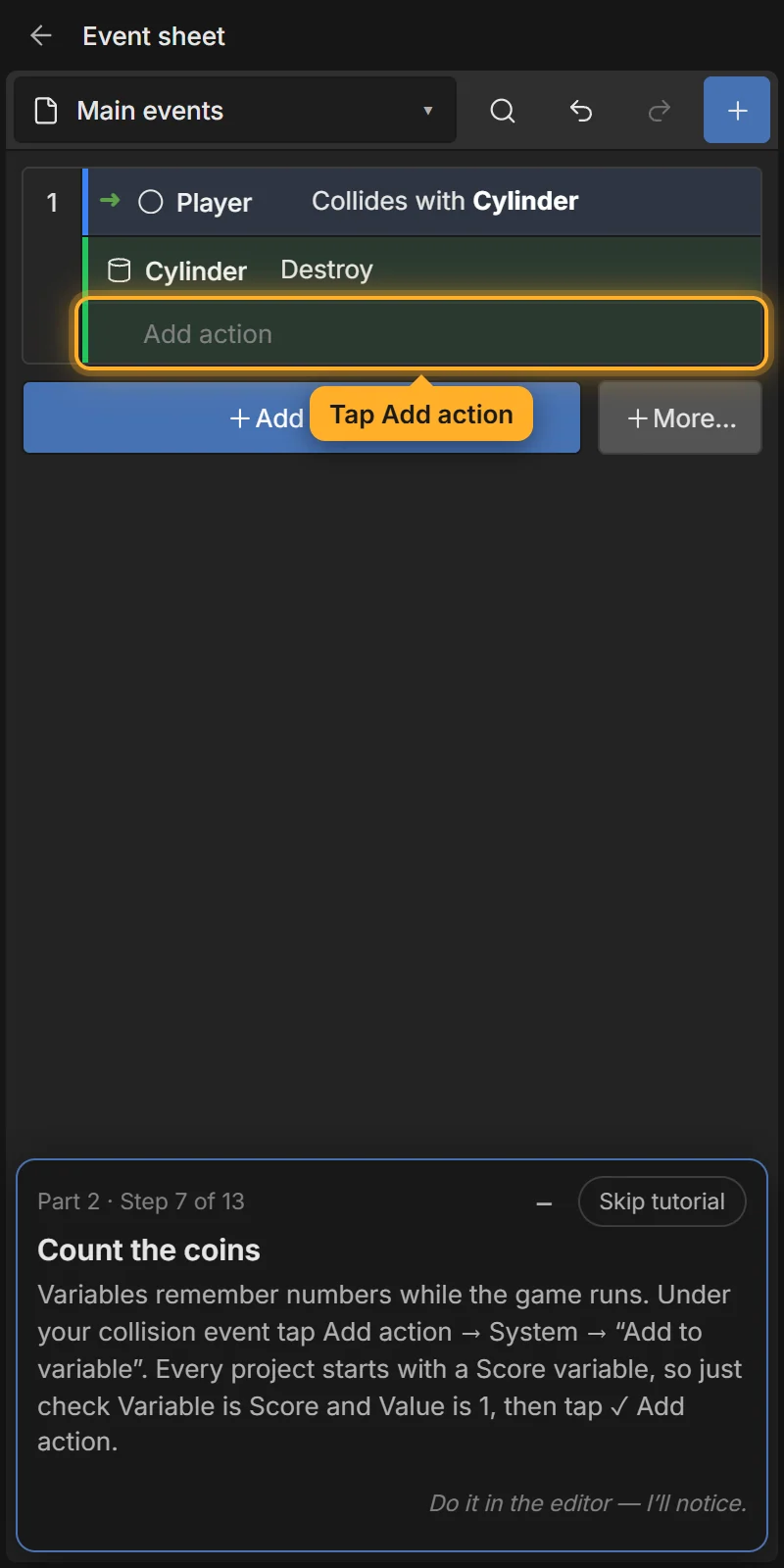 Add action