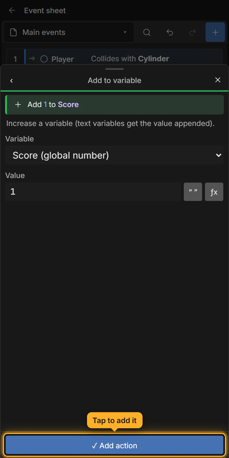 Add 1 to Score