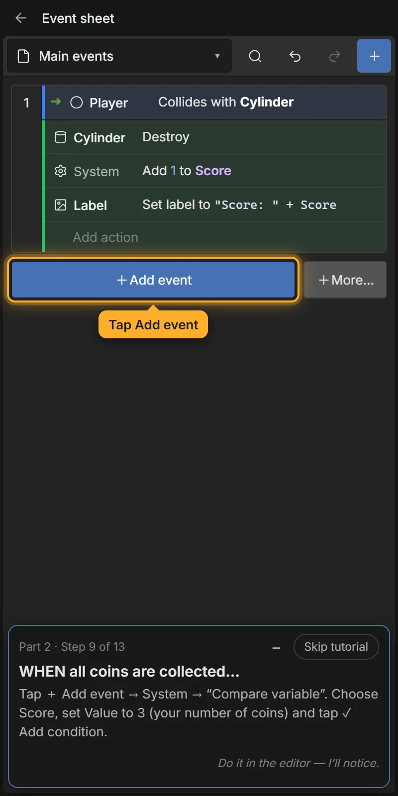 + Add event